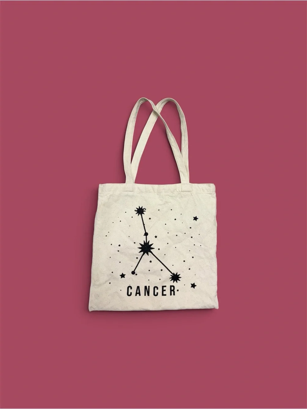 Cancer Zodiac Constellation Canvas Tote Bag Astrology Celestial Stars